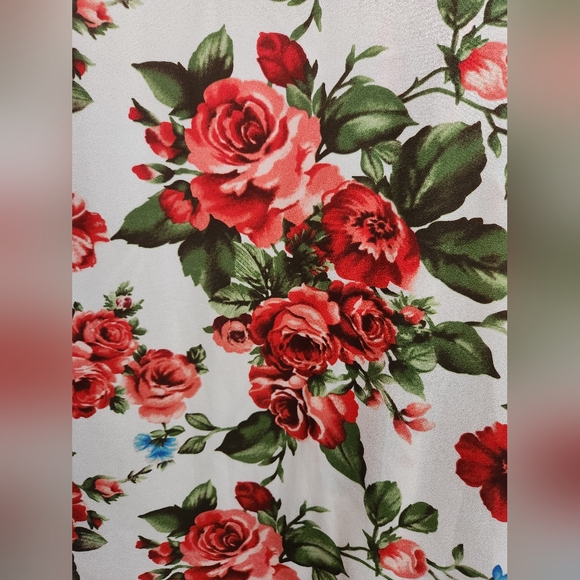 Womens White Floral Kimono - Picture 4 of 6